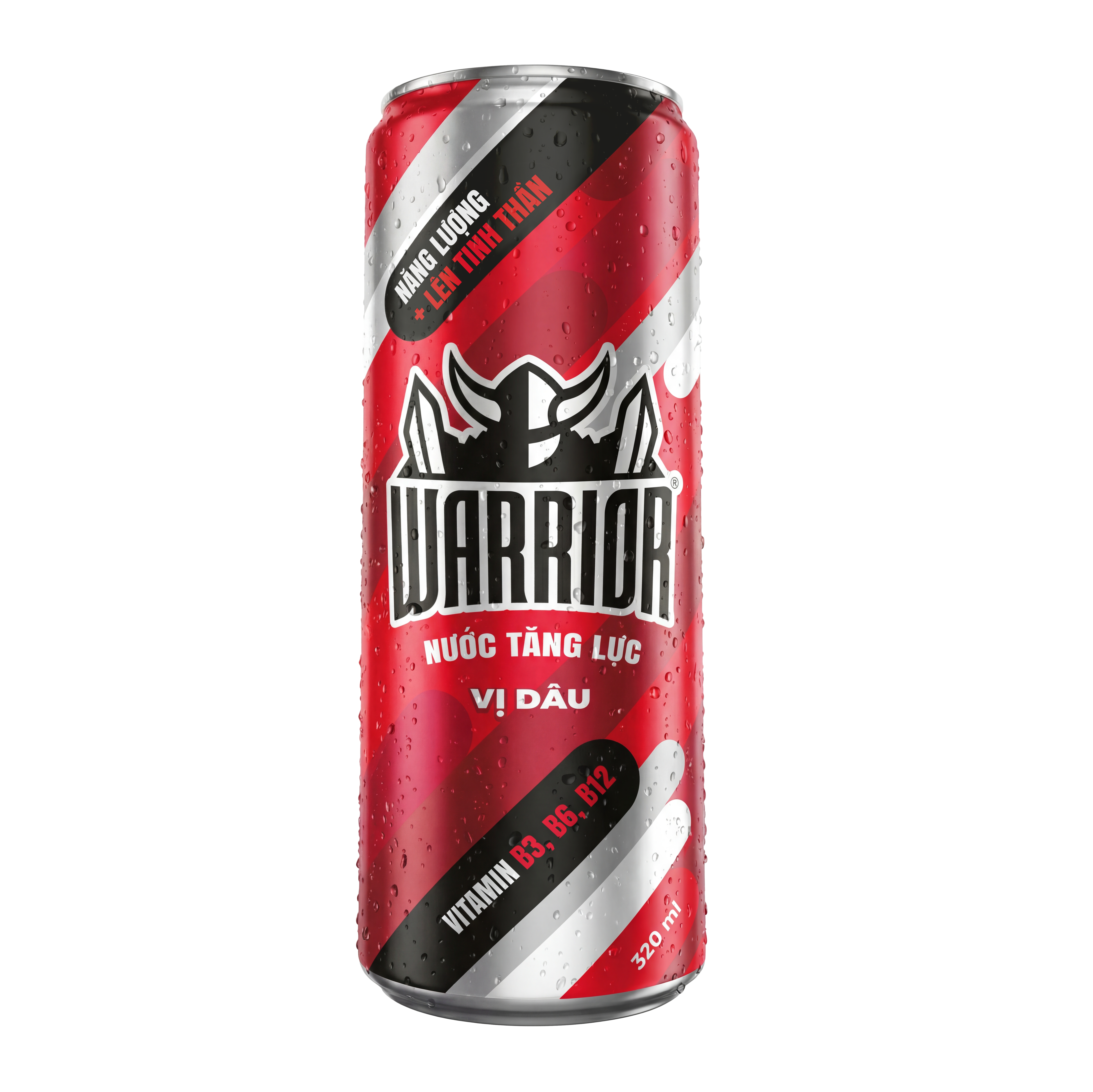 Thực phẩm bổ sung: Nước tăng lực Warrior vị dâu (Lon)