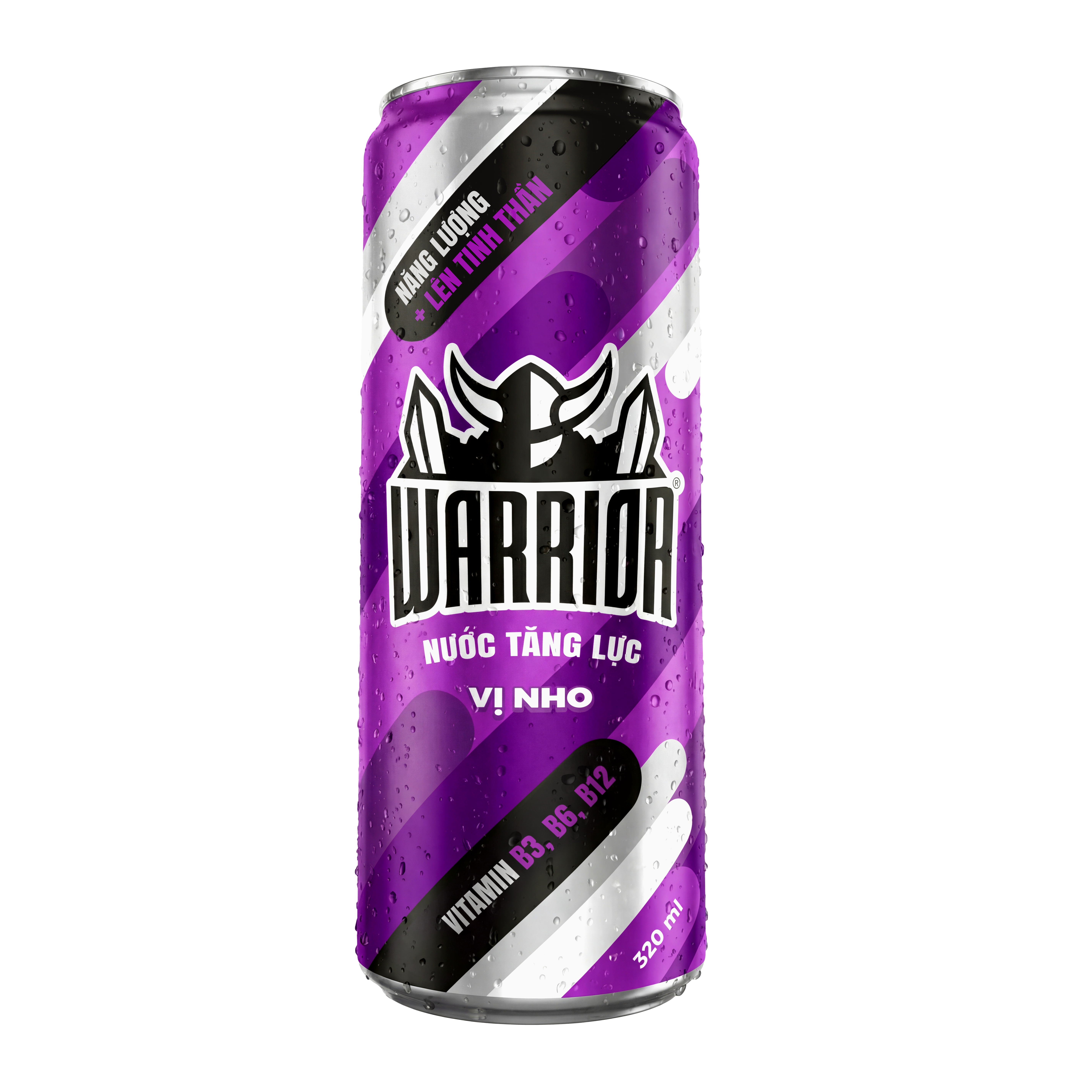 Thực phẩm bổ sung: Nước tăng lực Warrior vị nho (Lon)